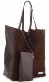 Bőr táska shopper bag Vittoria Gotti csokoládé V602