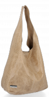 Bőr táska shopper bag Vittoria Gotti bézs V8804