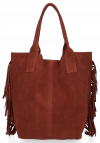 Bőr táska shopper bag Vittoria Gotti barna B16