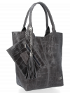 Bőr táska shopper bag Vittoria Gotti szürke B15