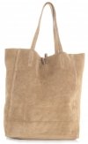 Bőr táska shopper bag Vera Pelle sötét bézs 601
