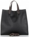 Bőr táska univerzális Genuine Leather fekete 691756