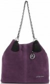 Bőr táska shopper bag Vittoria Gotti ibolya V3081