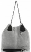 Bőr táska shopper bag Vittoria Gotti világosszürke V3081