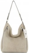 Bőr táska shopper bag Vittoria Gotti bézs V3368