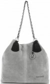 Bőr táska shopper bag Vittoria Gotti világosszürke V3081