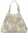 Bőr táska shopper bag Vittoria Gotti bézs V8913