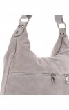 Bőr táska univerzális Genuine Leather világosszürke 8309