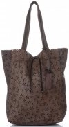 Bőr táska shopper bag Vittoria Gotti csokoládé VL299