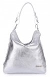 Bőr táska shopper bag Vittoria Gotti ezüst V4