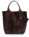 Bőr táska shopper bag Genuine Leather barna 788