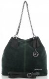 Bőr táska shopper bag Vittoria Gotti palackzöld V3081