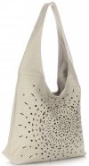 Bőr táska shopper bag Vittoria Gotti bézs V31
