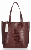 Bőr táska shopper bag Vittoria Gotti bordó VG803