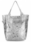 Bőr táska shopper bag Genuine Leather acél 555