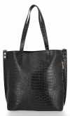 Bőr táska shopper bag Vittoria Gotti fekete VG803