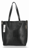 Bőr táska shopper bag Vittoria Gotti fekete VG803