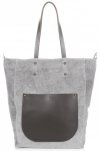 Bőr táska univerzális Genuine Leather világosszürke 808036