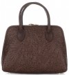 Bőr táska kuffer Genuine Leather csokoládé 80032