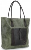 Bőr táska shopper bag Genuine Leather zöld 358
