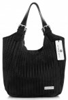 Bőr táska shopper bag Vittoria Gotti fekete V80050