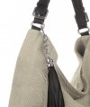Bőr táska shopper bag Genuine Leather bézs G100