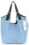 Bőr táska shopper bag Vittoria Gotti égszínkék V80050