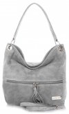 Bőr táska shopper bag Vittoria Gotti világosszürke V3821