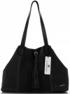 Bőr táska shopper bag Vittoria Gotti fekete V3076