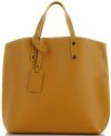 Bőr táska shopper bag Genuine Leather mustár 6047