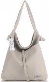 Bőr táska shopper bag Vittoria Gotti világos bézs V5701