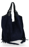 Bőr táska shopper bag Vittoria Gotti tengerkék B10