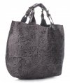 Bőr táska shopper bag Genuine Leather szürke K216