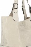Bőr táska shopper bag Genuine Leather bézs 216