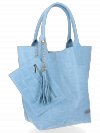 Bőr táska shopper bag Vittoria Gotti égszínkék B22