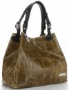 Bőr táska shopper bag Vittoria Gotti olíva V692754