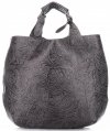 Bőr táska shopper bag Genuine Leather szürke K216