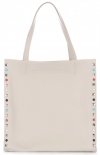 Bőr táska shopper bag Genuine Leather világosszürke 5013