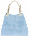 Bőr táska shopper bag Vittoria Gotti égszínkék V692754