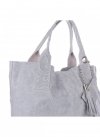 Bőr táska shopper bag Vittoria Gotti világosszürke V10