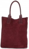 Bőr táska shopper bag Vittoria Gotti bordó V27A