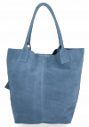 Bőr táska shopper bag Vittoria Gotti világoskék V5190