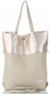 Bőr táska shopper bag Vittoria Gotti bézs V6538