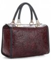 Bőr táska kuffer Genuine Leather bordó 214E