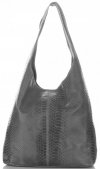 Bőr táska shopper bag Vittoria Gotti szürke V8804