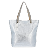 Bőr táska shopper bag Vittoria Gotti ezüst B24