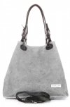 Bőr táska shopper bag Vittoria Gotti világosszürke V2050