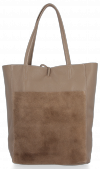 Bőr táska shopper bag Vittoria Gotti földszínű V21E