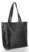 Bőr táska shopper bag Vittoria Gotti fekete VG803