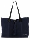Bőr táska shopper bag Vittoria Gotti tengerkék V3076